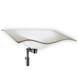 Lavabo flight blanc translucide avec bonde et siphon